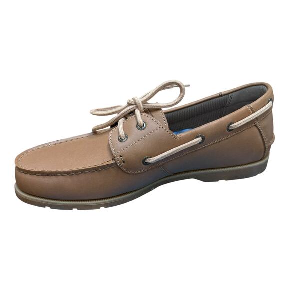 New Sperry Boat Shoe Men's Size 10 Taupe Leather 2-Eye Moc toe Casco Top Sider - Picture 1 of 5